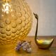Vintage amber glass globe hanging lamp