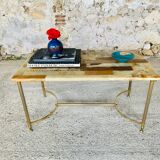 Table basse vintage en marbre et onyx circa 60/70