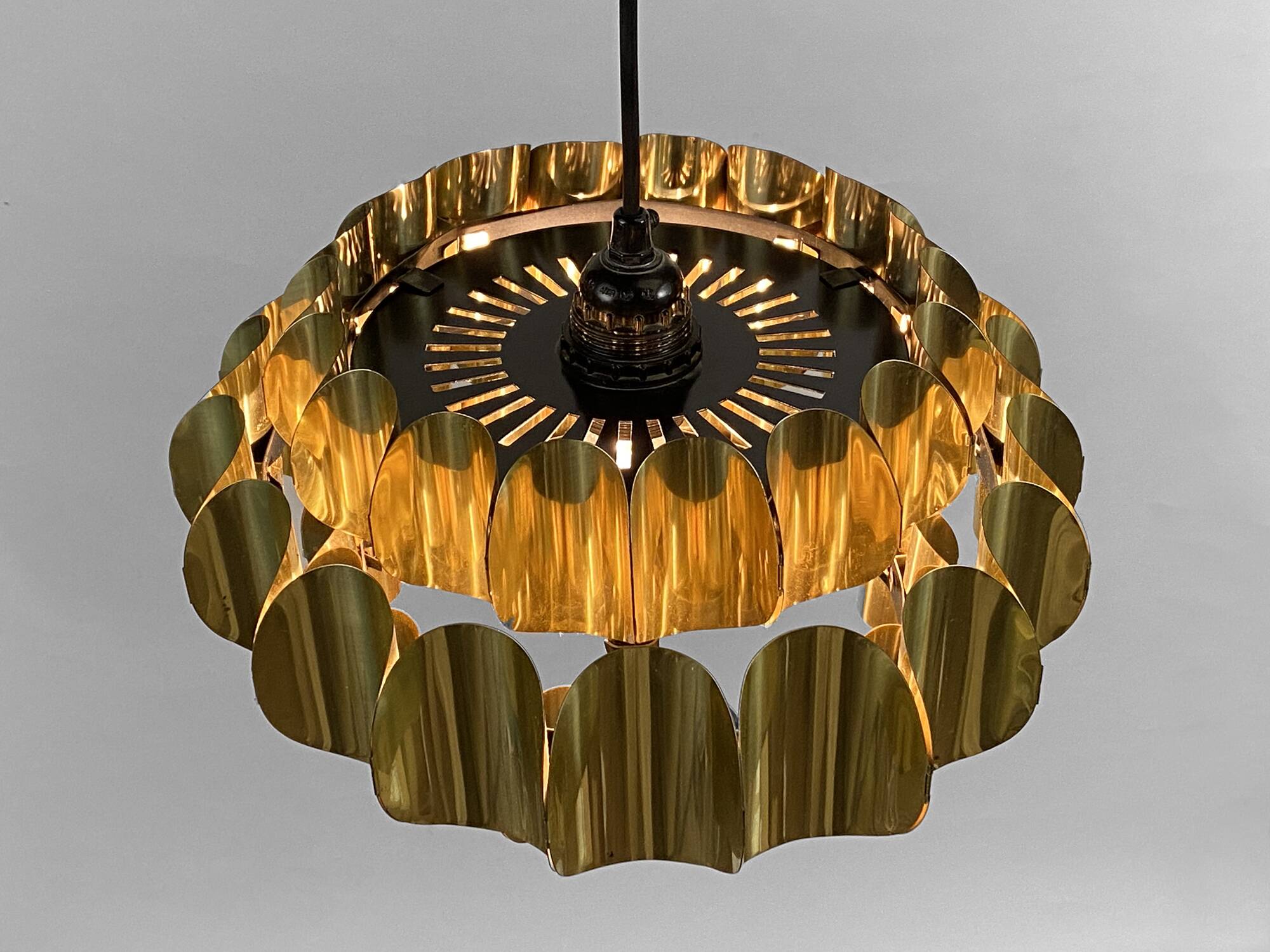 Brass pendant light by Thorsten Orrling for Hans-Agne Jakobsson AB, Markaryd. Sweden 1960s