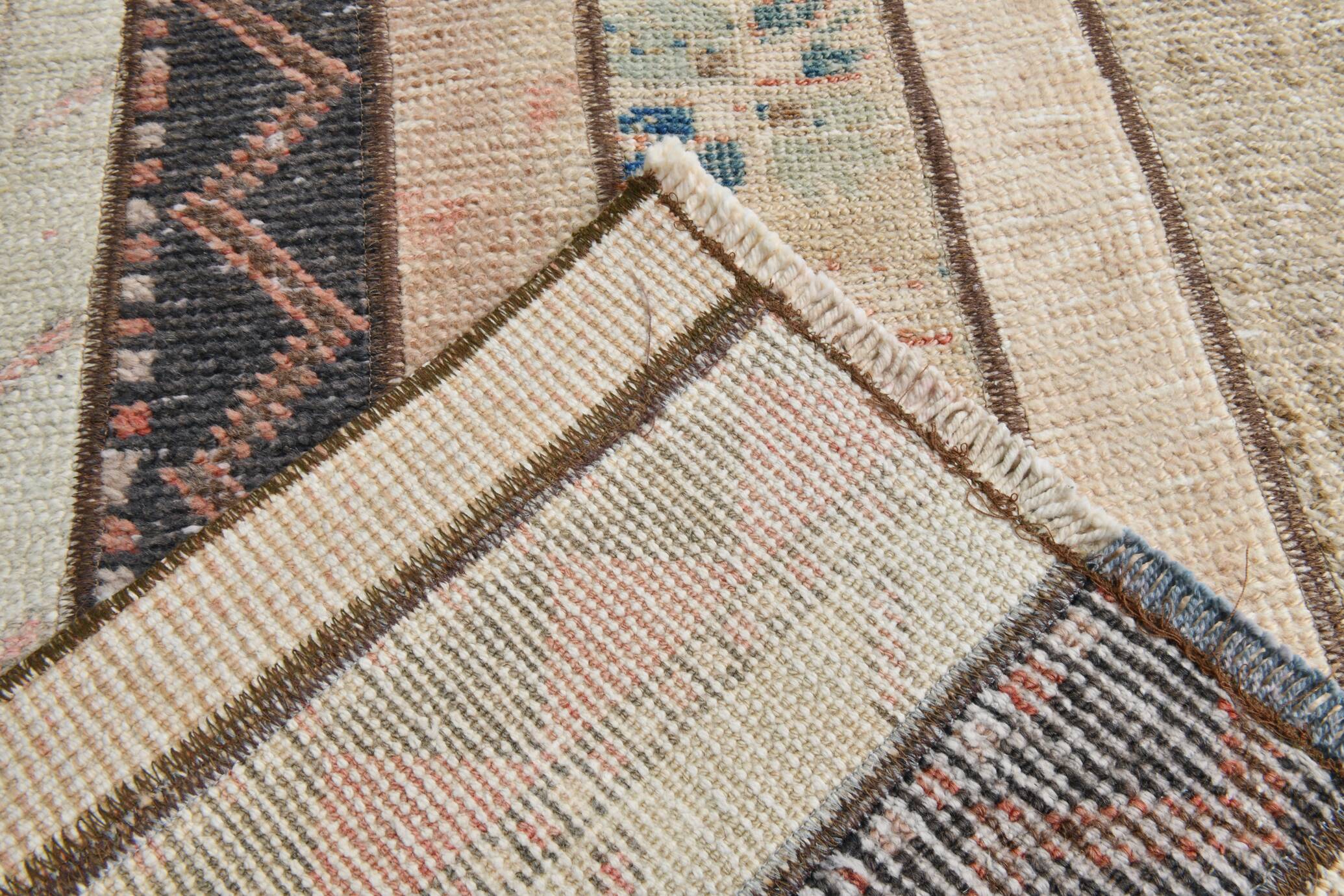 Mid Century Modern Vintage Runner Rug, 71x290Cm