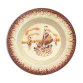 Plat décor bateau porcelaine Moulin des loups
