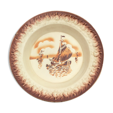 Flat decoration porcelain boat Moulin des loups