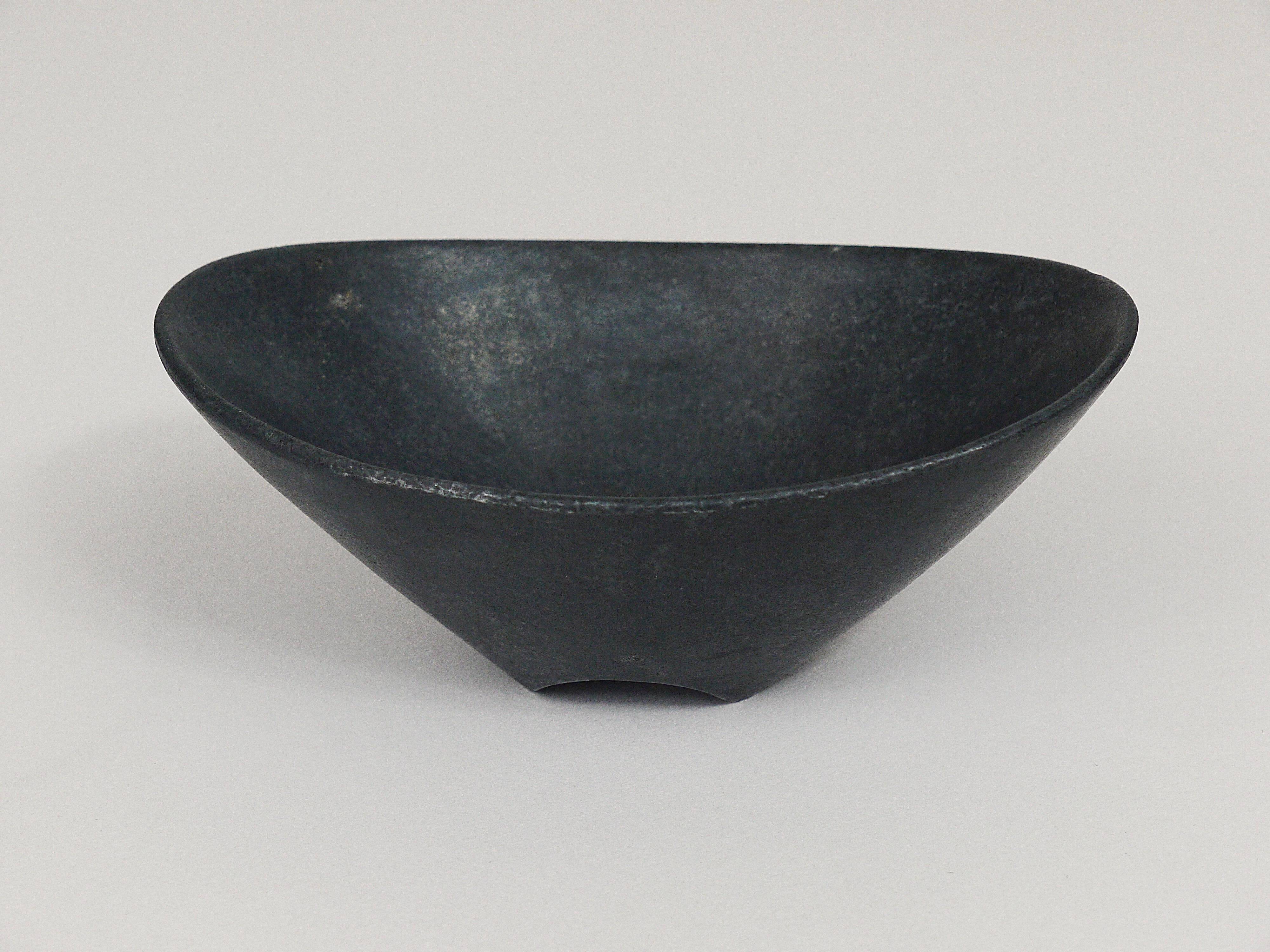 Black cast iron bowl from the mid-century or ashtray, Austria, 1950s.