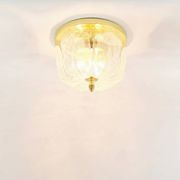 Flower shaped brass & glass flush mount from limburg, germany, 1960s