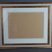 Frame gilded wood gold leaf 35,5x29,5 cm, foliage 30,5x24,5 cm + SB glass