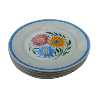Lot of 6 plates in earthenware of sarreguemines