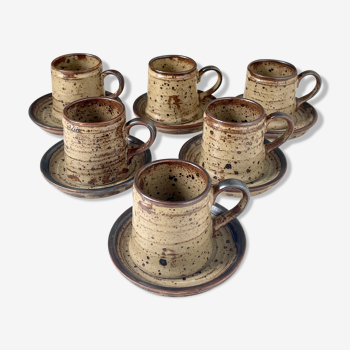 Set of 6 cups in pyrity