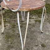 Pair of vintage wrought iron garden armchairs 60s