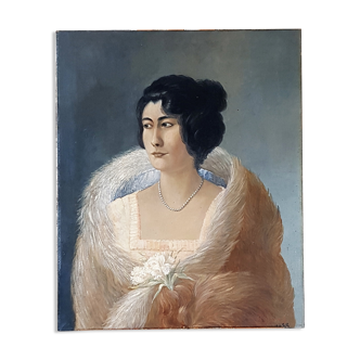 Portrait femme peinture huile sur toile