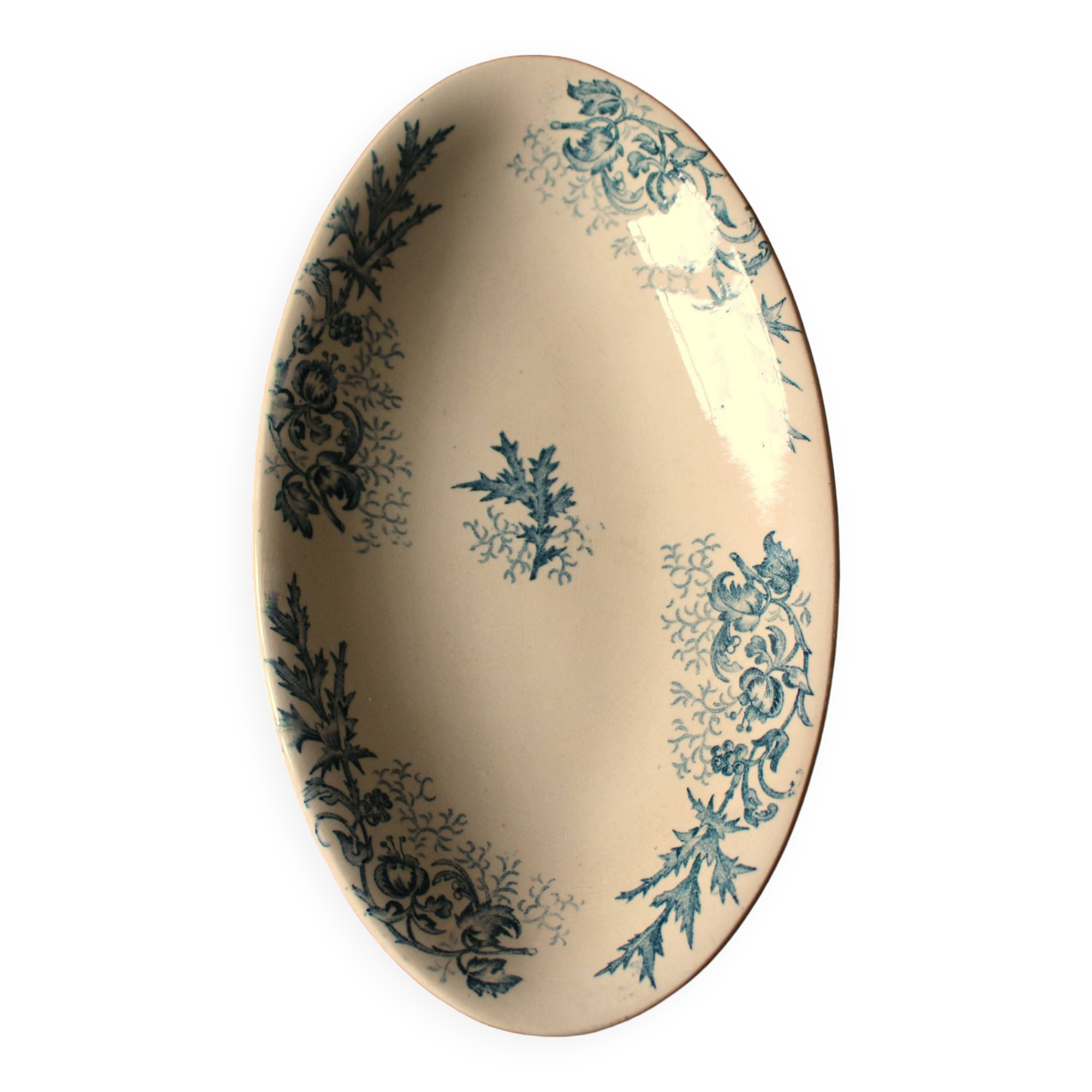 Longwy Chardons blue ironstone dish