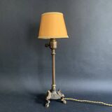 Napoleon III lion paw lamp, bronze tripod lamp