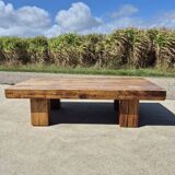 150 cm vintage solid oak rustic brutalist wabi sabi beam coffee table