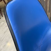 Eames Herman Miller vintage 70s blue vinyl fiberglass chair