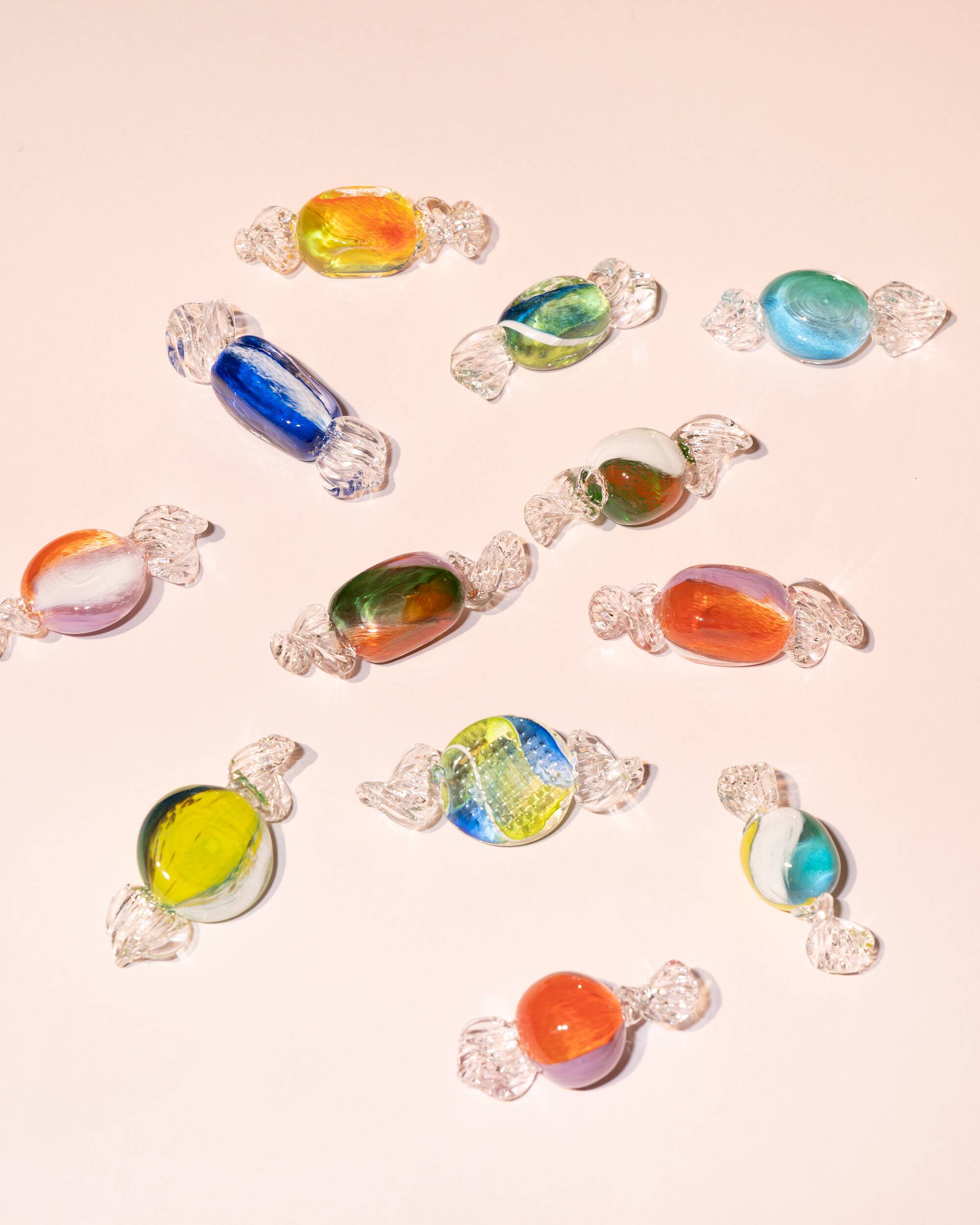 Mouthblown Crystal candy - cutlery rest