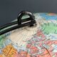 Vintage terrestrial globe Girard and Barrère - 1950s-60s - string base - Ref 1153