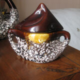 Service coffee a Vintage modernist Fat lava Brown