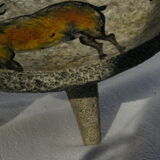Vintage tripod cut ceramic lava way and rock decoration