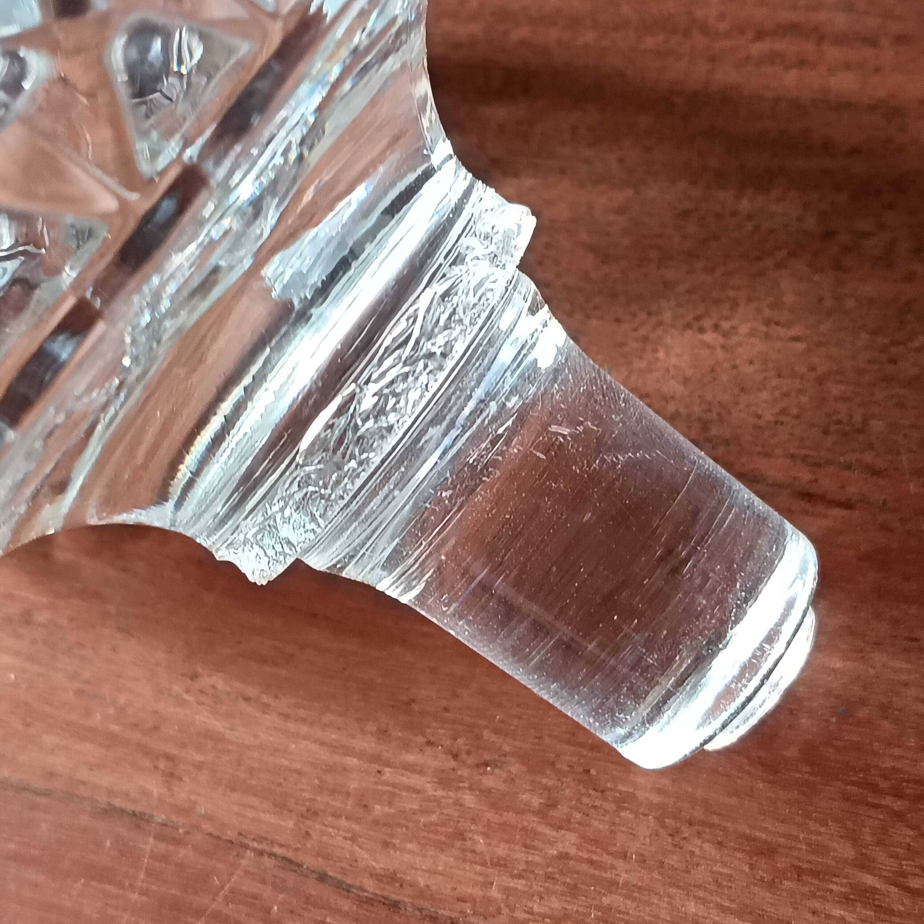 Vintage Clear Crystal Square Whiskey Decanter