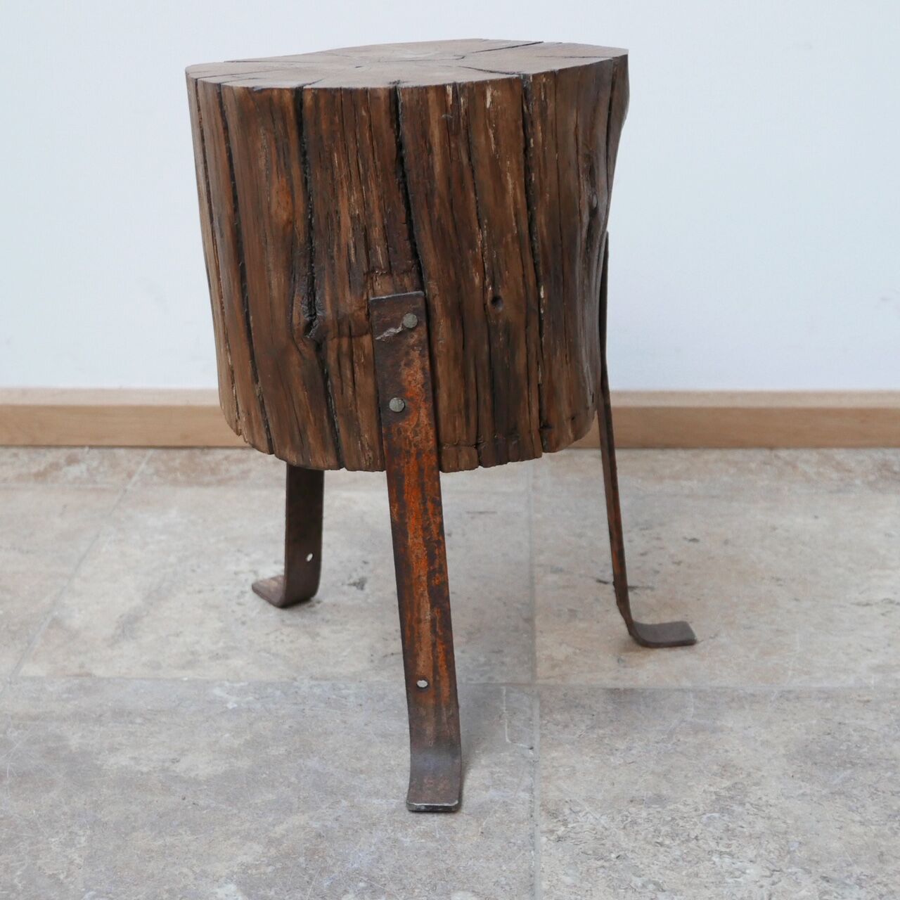 Mid-Century English Stump Side Table
