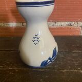 Antique DELFT Vase White Ceramic Blue Decor Vintage Mill #D573