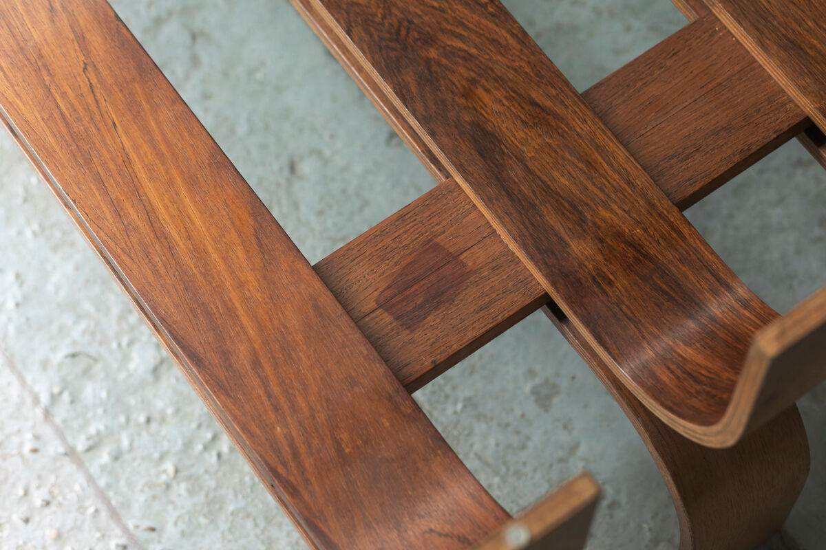 Coffee table with a steam-bent base by Ilse Möbel, 1960’s