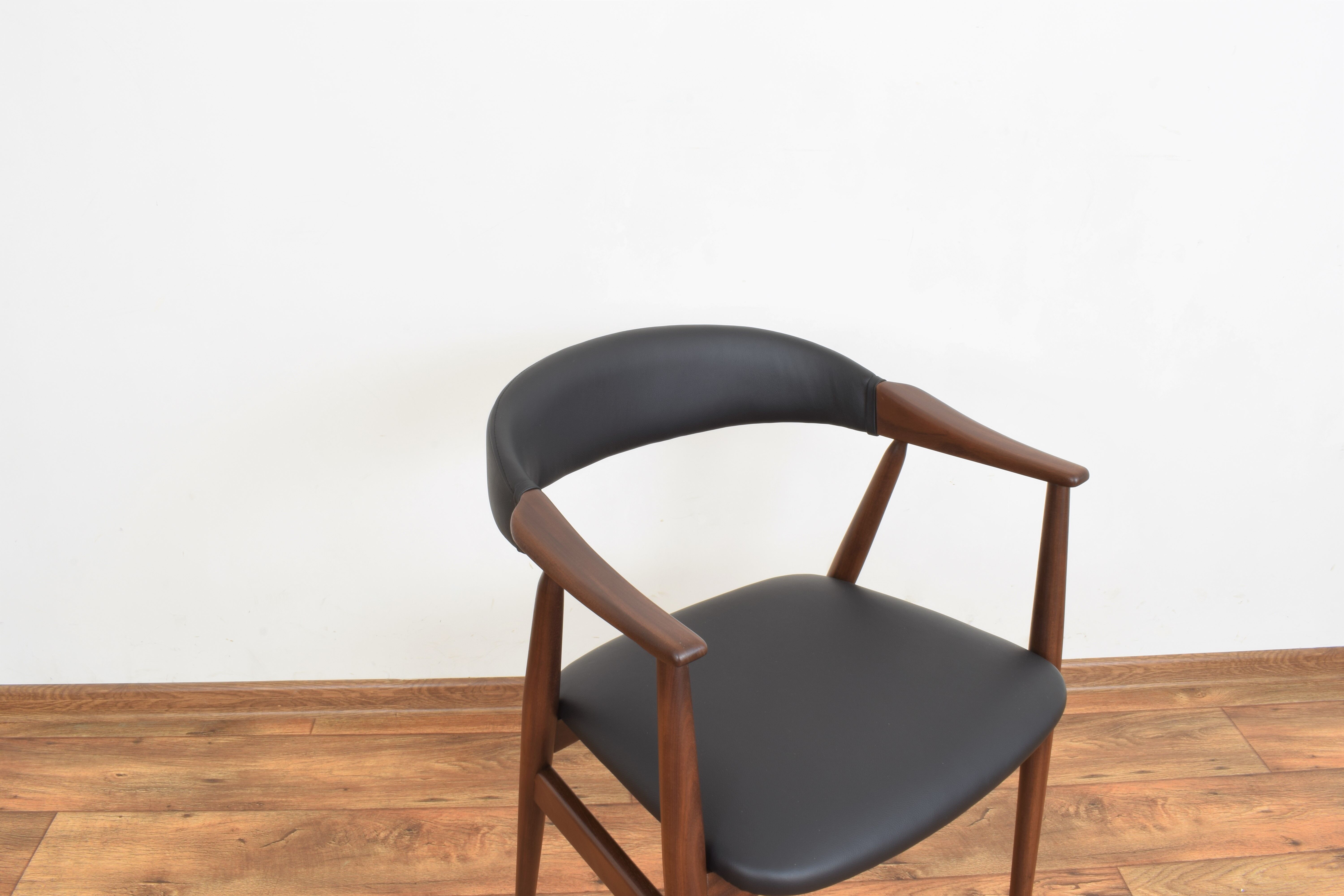 Danish Teak & Leather Armchair by Th. Harlev for Farstrup Møbler