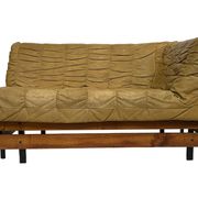 Mid-Century living room sofa in cognac , small model design