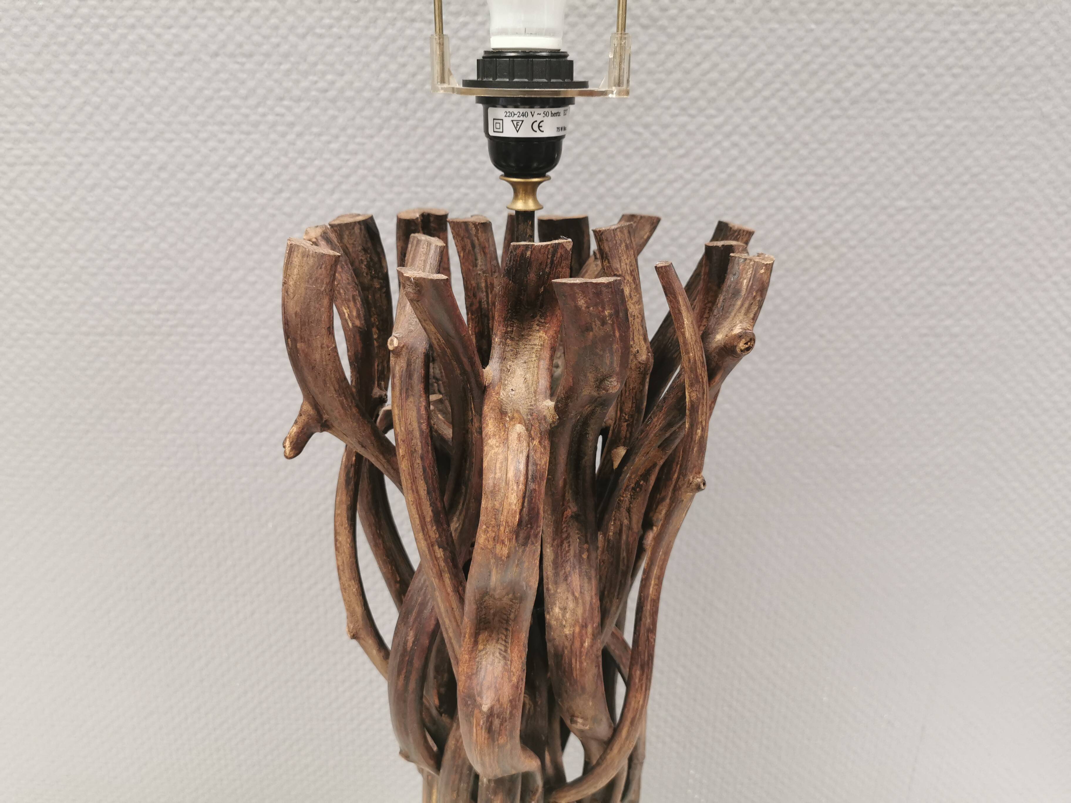 Designer table lamp/floor lamp, made from driftwood.