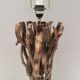 Designer table lamp/floor lamp, made from driftwood.