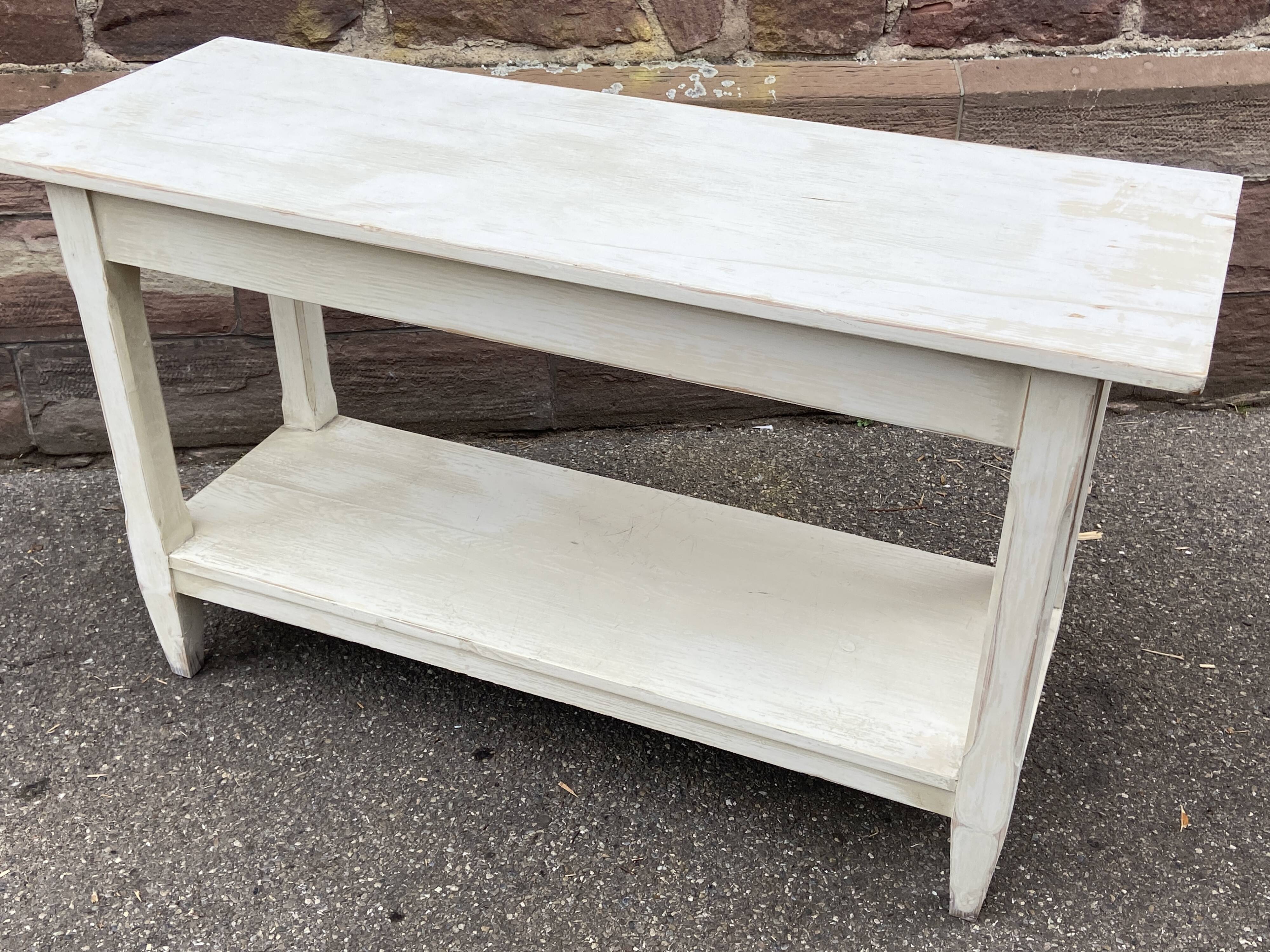 Small industrial look table commercial style drapier in 1900 shabby chic fir