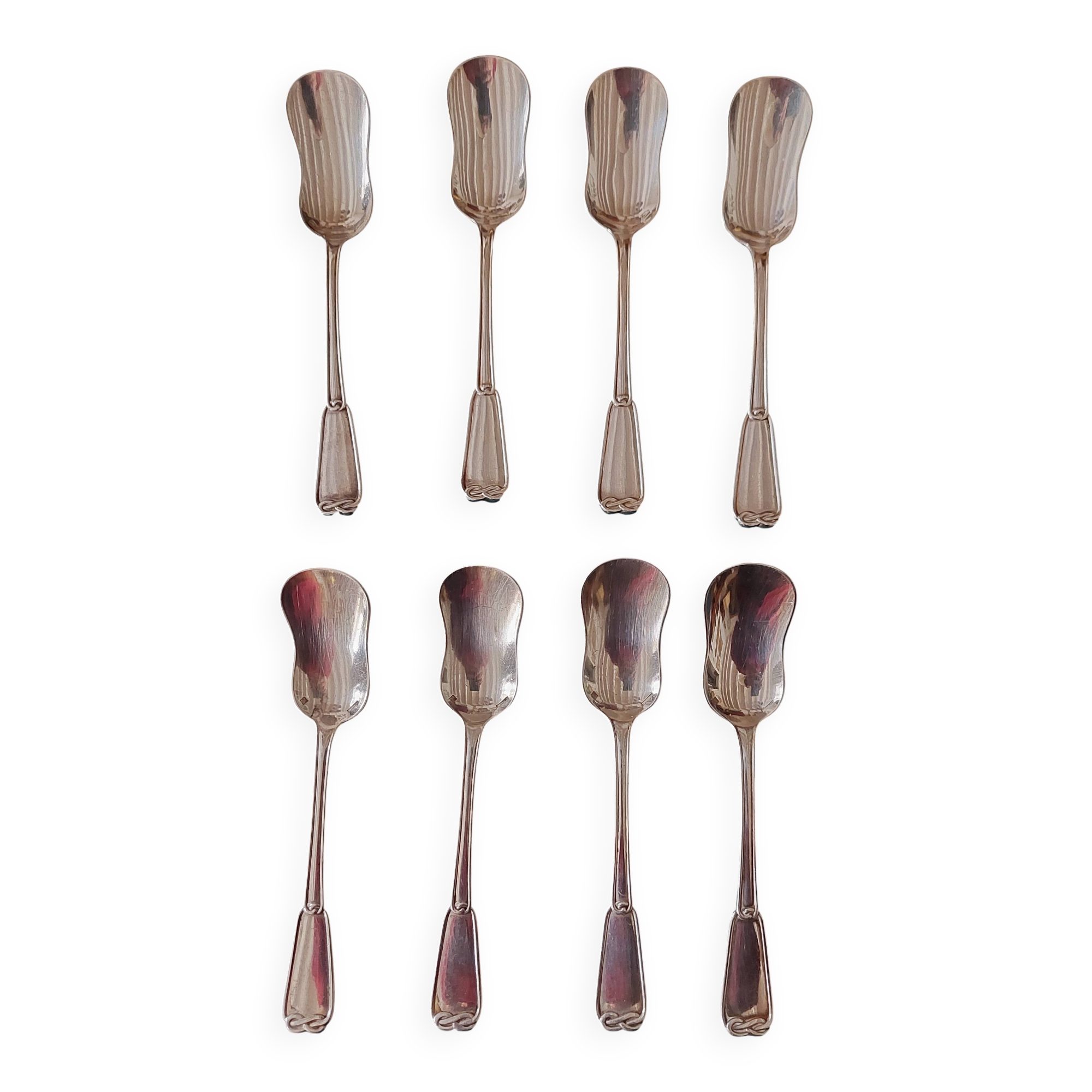 Christofle silver-plated hors d'oeuvre or dessert spoons with Bala hallmark