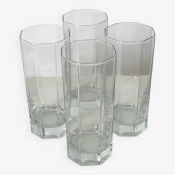 Set of 4 vintage long drink glasses