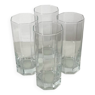 Set of 4 vintage long drink glasses