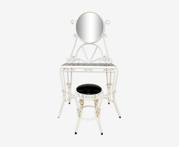 Coiffeuse italienne vintage et tabouret