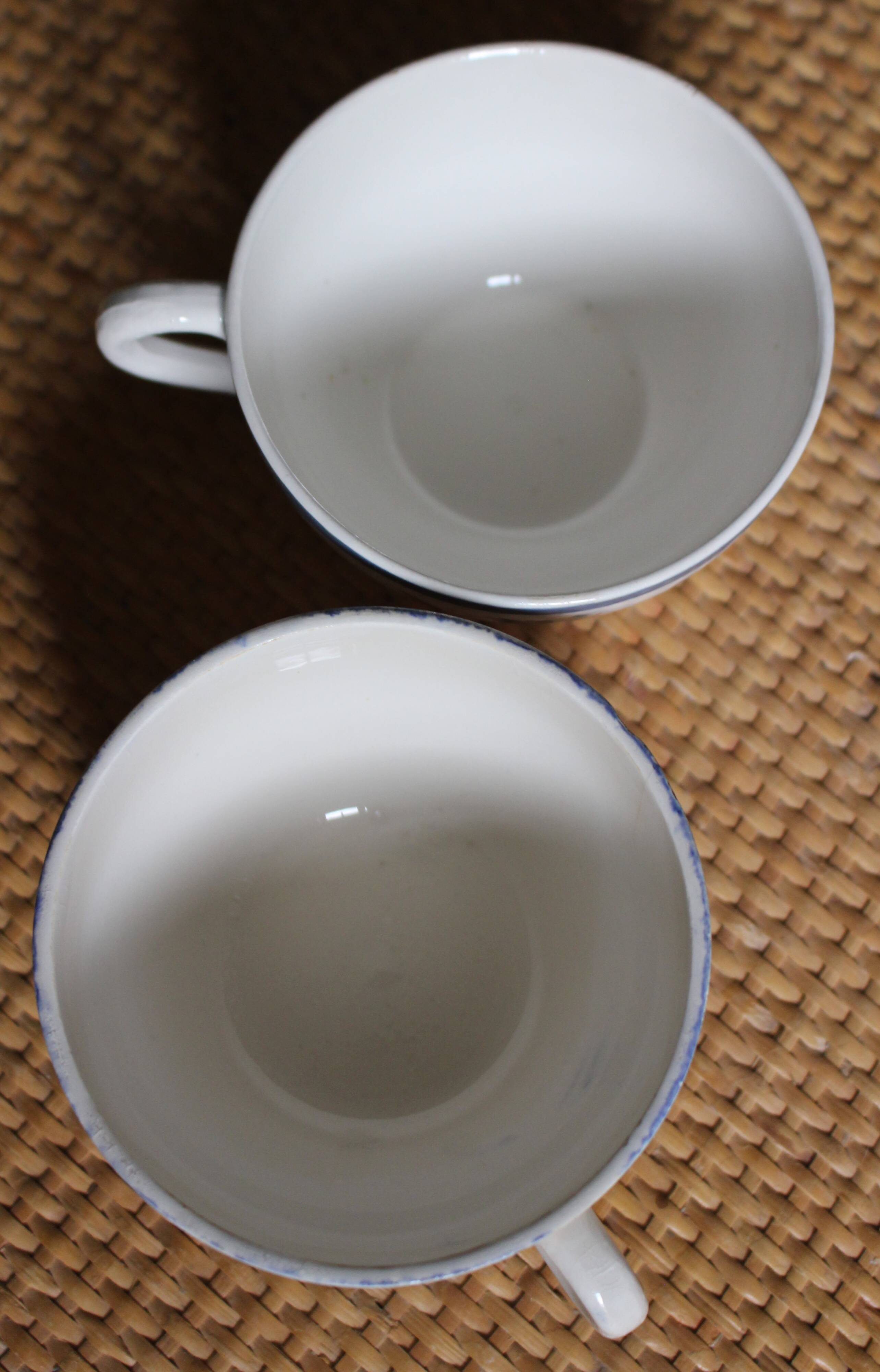 Set of 2 Blue Ninette Marie Lou Digoin Sarreguemines cups