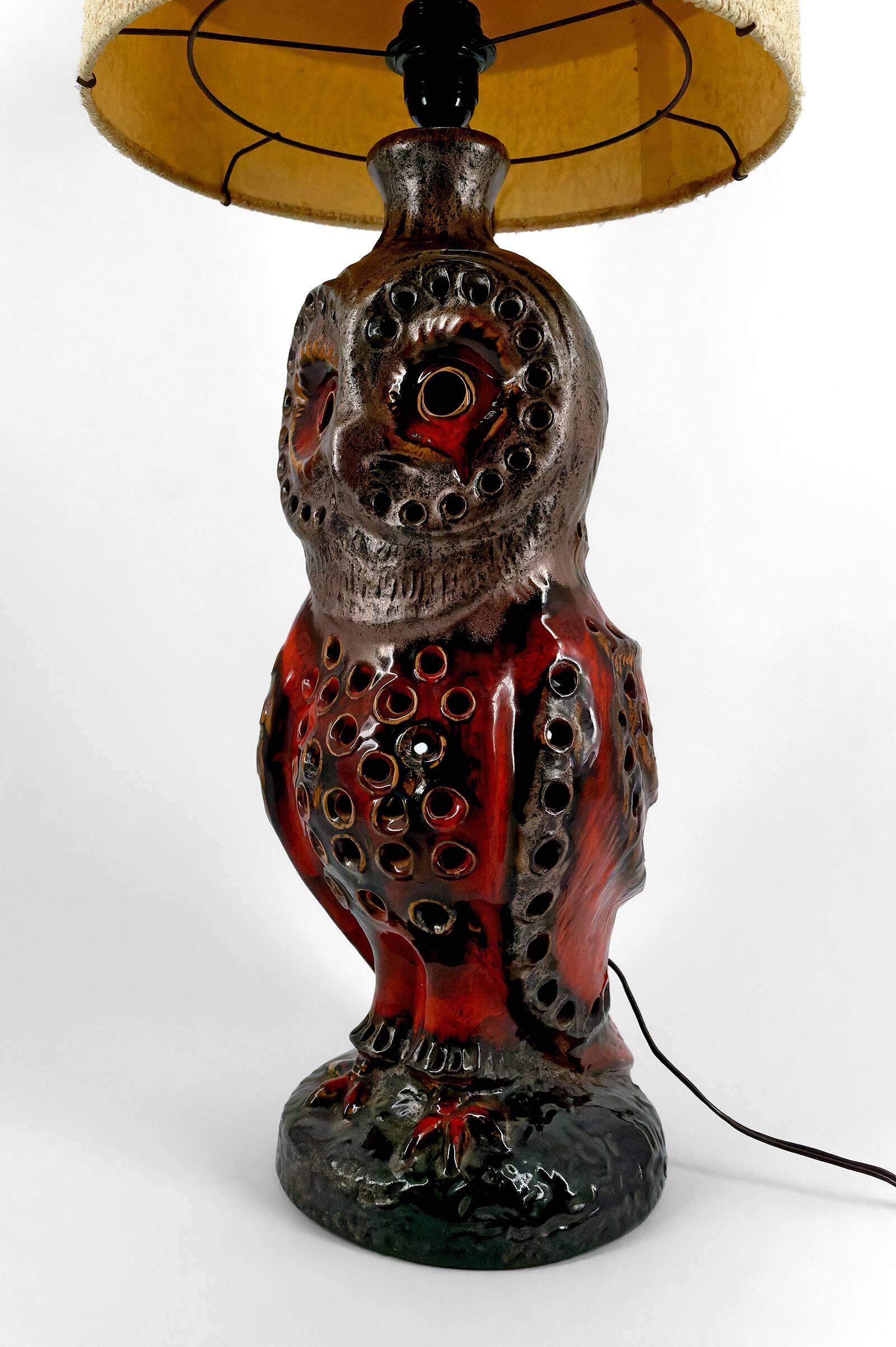 Important ceramic lamp / floor lamp, Owl, by Walter Gerhards
