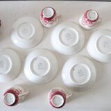 Set of 6 coffee cups and saucers, Villeroy & Boch, Rusticana rose model