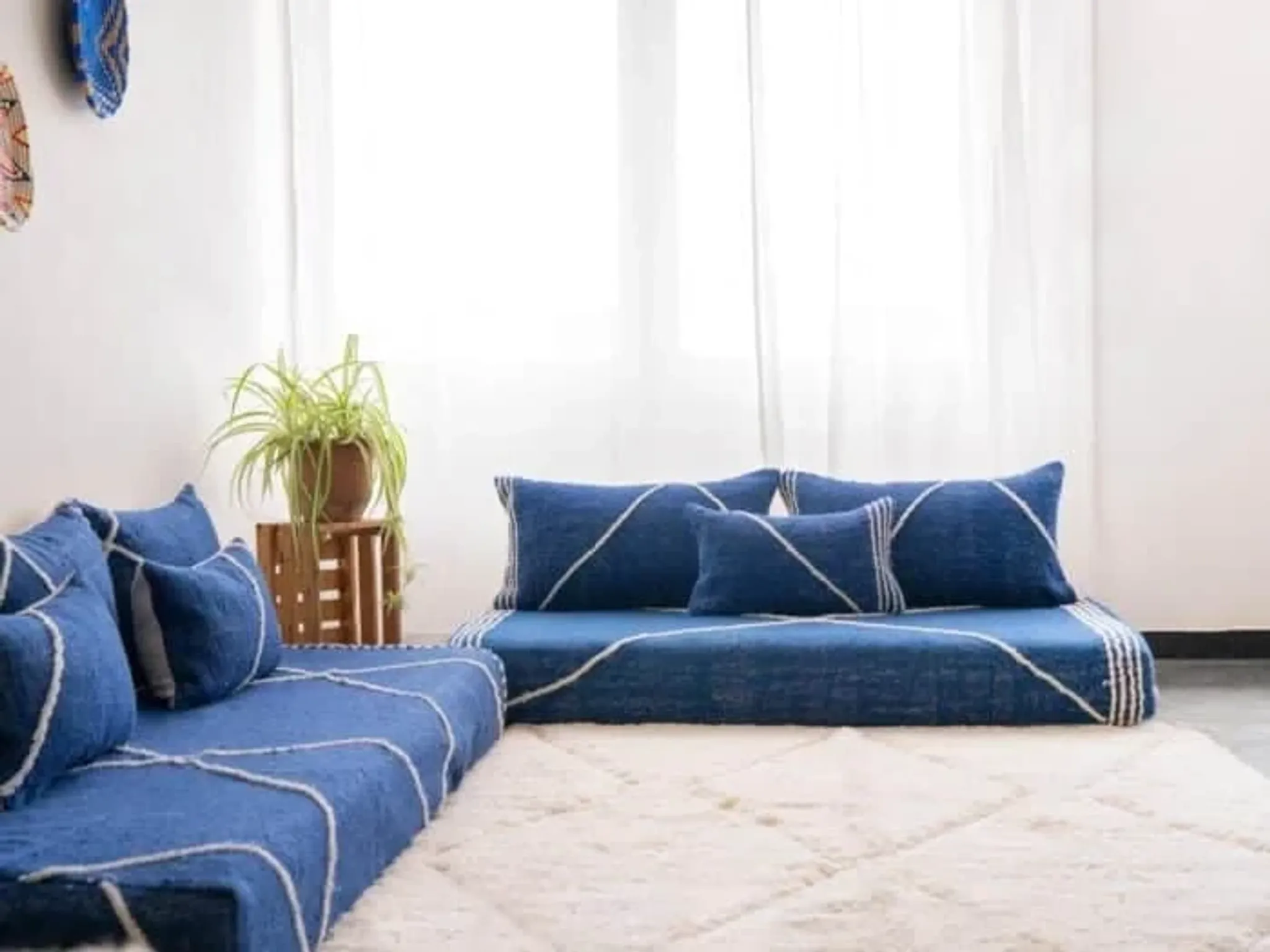 Tapis kilim marocain bleu