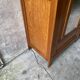 Vintage Parisian wardrobe with one mirrored door from the 60s in pine and wood