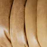 Camel brown leather Togo 2-seater sofa attributed to Michel Ducaroy for Ligne Roset