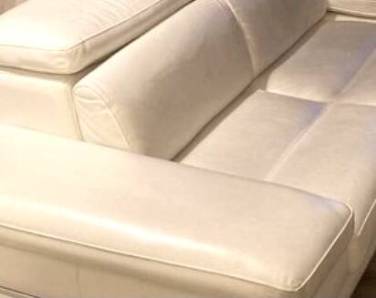 White leather sofa