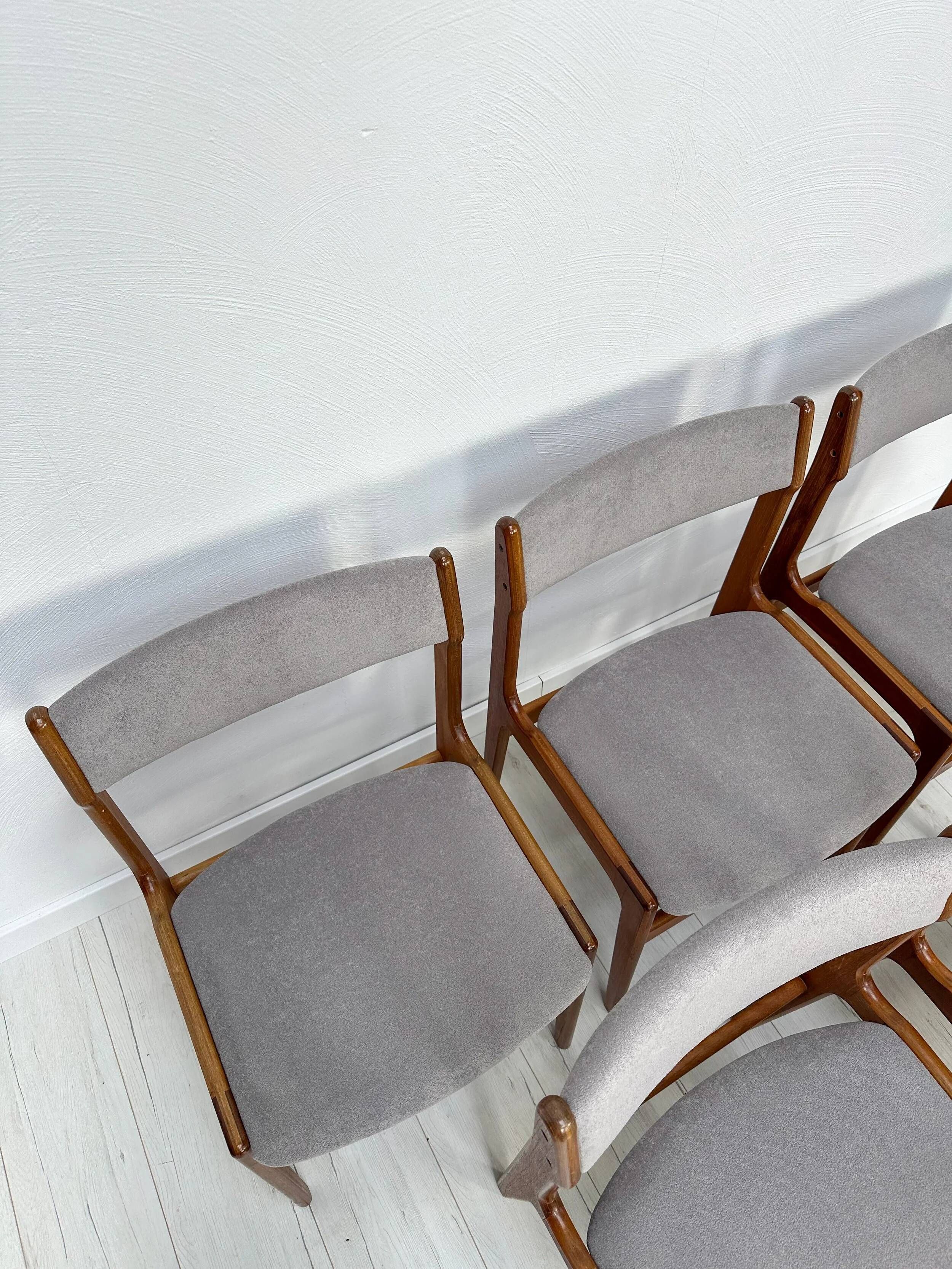 1960s Set of 6 Vintage Danish Teak Dining Chairs by Erik Buch