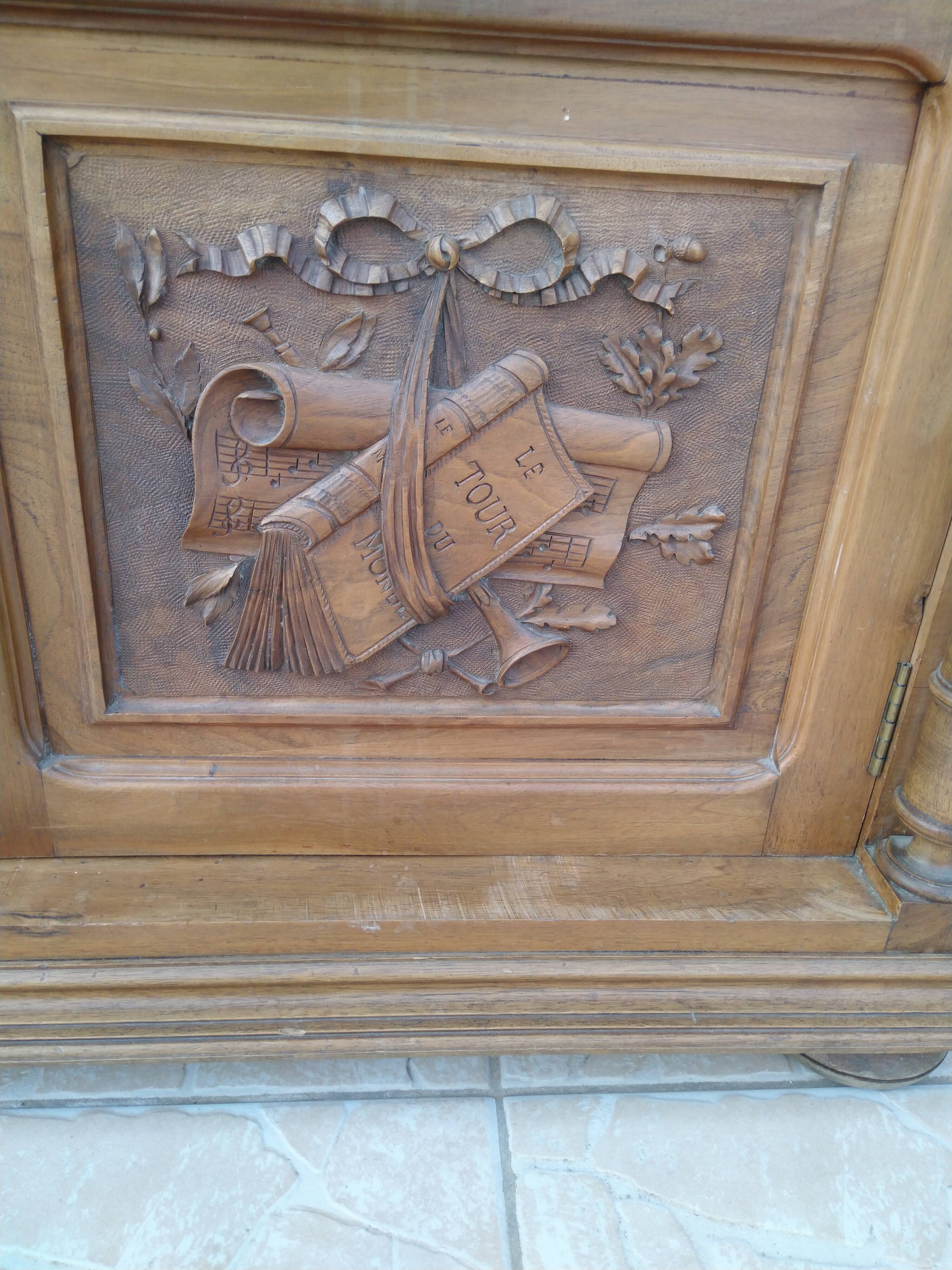 Louis XVI-style walnut library