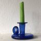 Persian blue blown glass candle holder