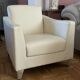 High-end burov ivory leather armchair - as new (never used)