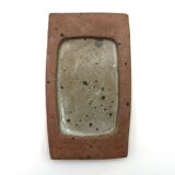 Rectangular dish in stoneware by Gustave Tiffoche, 1960s ceramics.