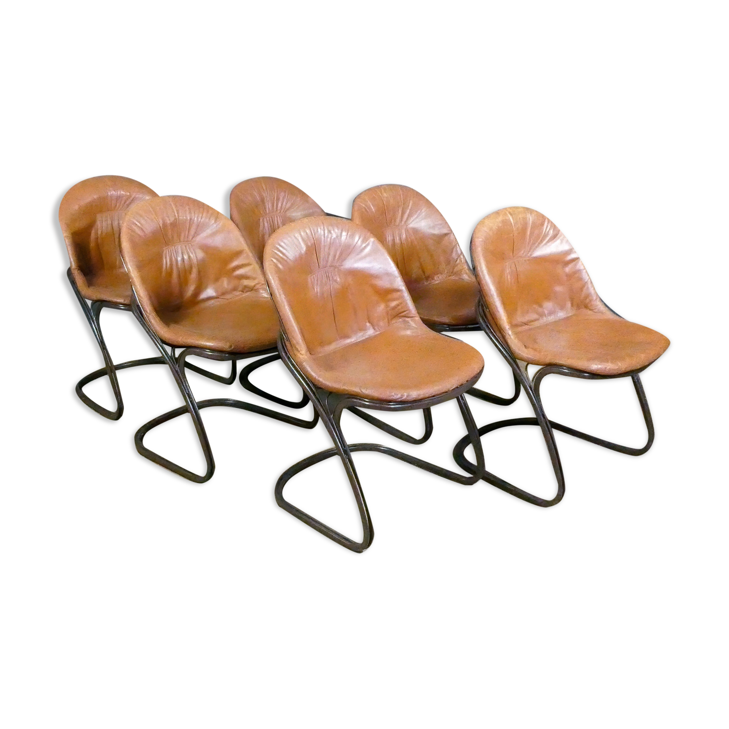 Set of 6 dining room chairs "Sabrina" by Gastone Rinaldi for Rima, 1970s