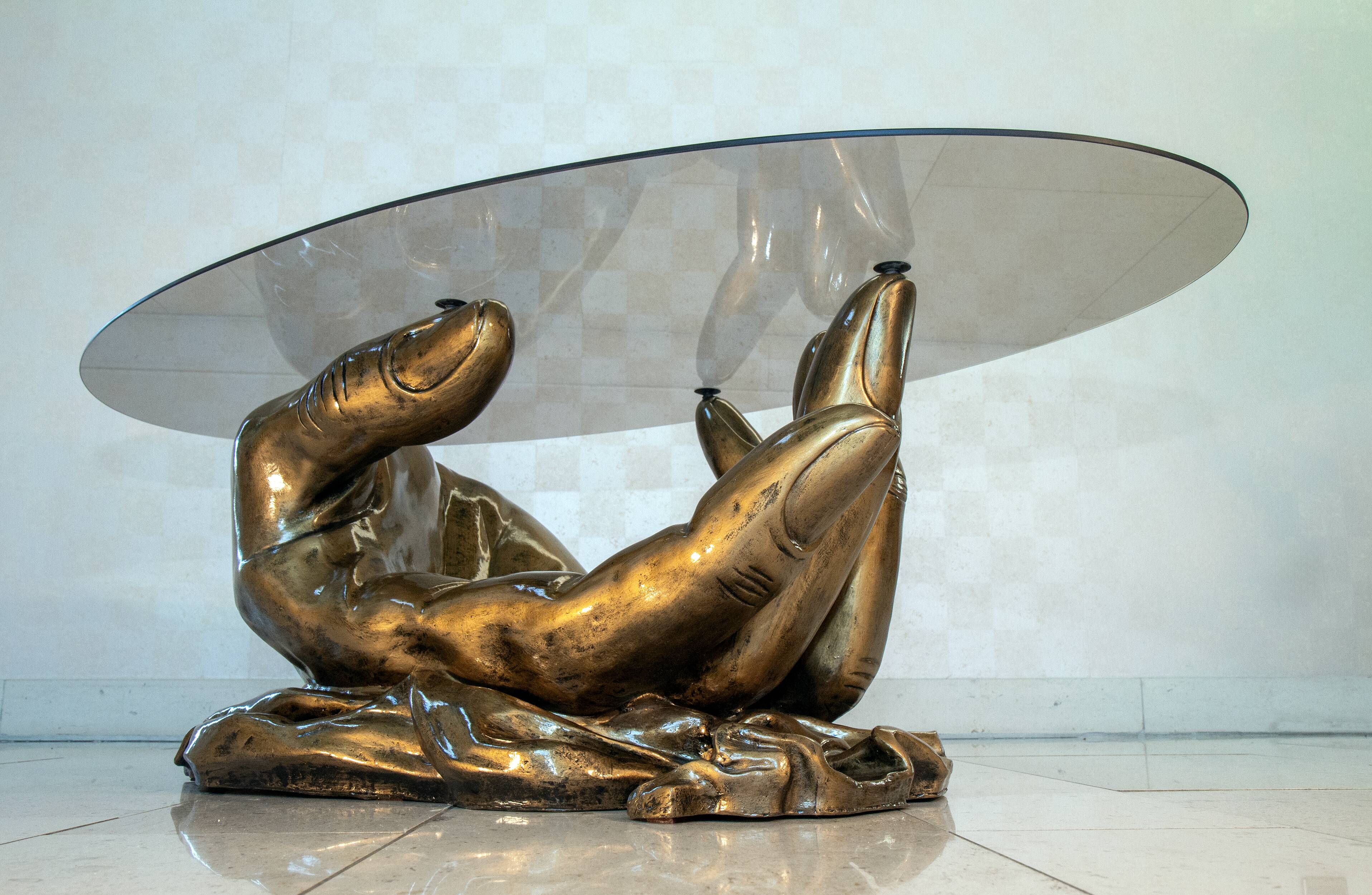 Coffee table, Hollywood Regency, 1980