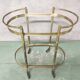 1960s golden bamboo metal serving trolley
