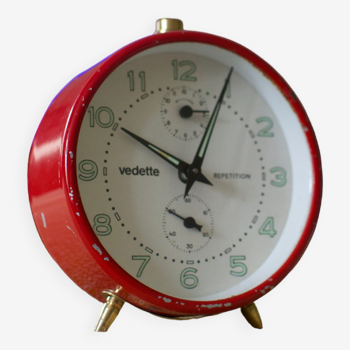 Réveil mécanique vintage rouge Vedette